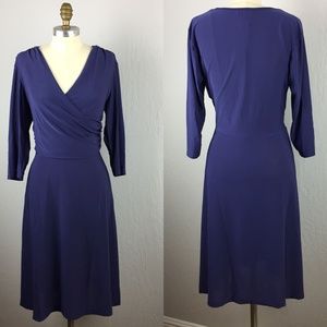 NWT-Jon & Anna Purple V-Neck Wrap Fit Flare Dress